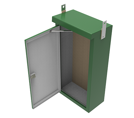 IC6 GRP Kiosk | Single Door, Solid Base | Green | 900mm x 1750mm x 550mm