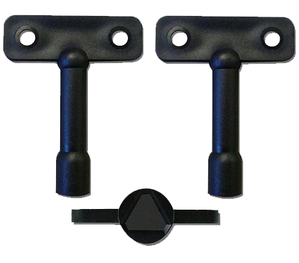 Long Meter Box Keys - IS0009, Model 203003, Plastic, Black