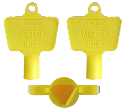 Pack of 50 Gas Meter Box Keys - Plastic, Yellow - IS0061, Model 203001
