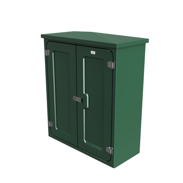 Kingsley KD4 Double Door GRP Roadside Cabinet - Moss Green - manufacturer model image