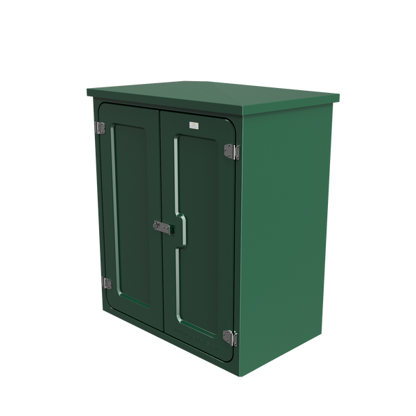 Kingsley KD5 Double Door GRP Roadside Cabinet - Moss Green - manufacturer model image
