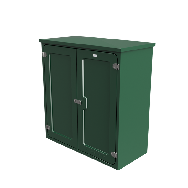 Kingsley KD7 Double Door GRP Roadside Cabinet - Moss Green - manufacturer model image