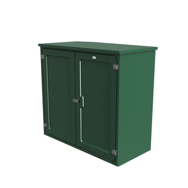Kingsley KD8 Double Door GRP Roadside Cabinet - Moss Green - manufacturer model image