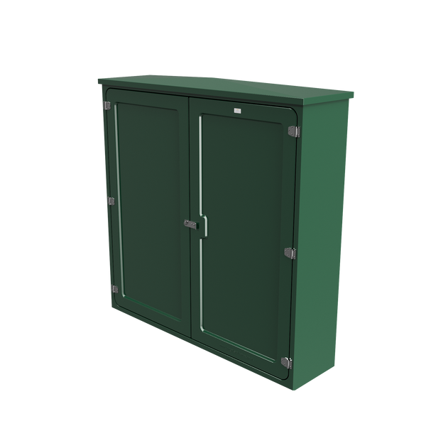 Kingsley KD9 Double Door GRP Roadside Cabinet - Moss Green - manufacturer model image